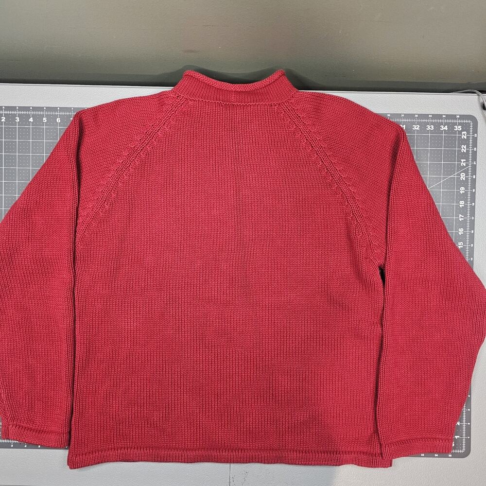 Vintage J Crew Roll Neck Sweater XL Red Collar 90s Preppy Jumper Knit Sailor - Picture 5 of 8